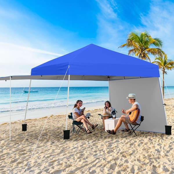 Pop-up telt med baldakcm, 14x9,2x8,3 ft, blå