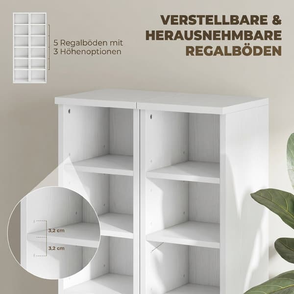 CD-opbevaringsstativer 2 stk 88,5x21x22,5 cm hvide