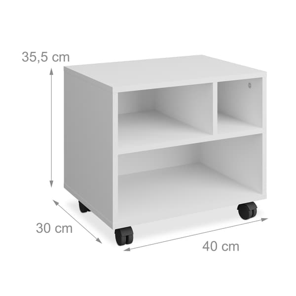 Printerstander 35,5x40x30 cm Hvid Opbevaring, Kodustaar