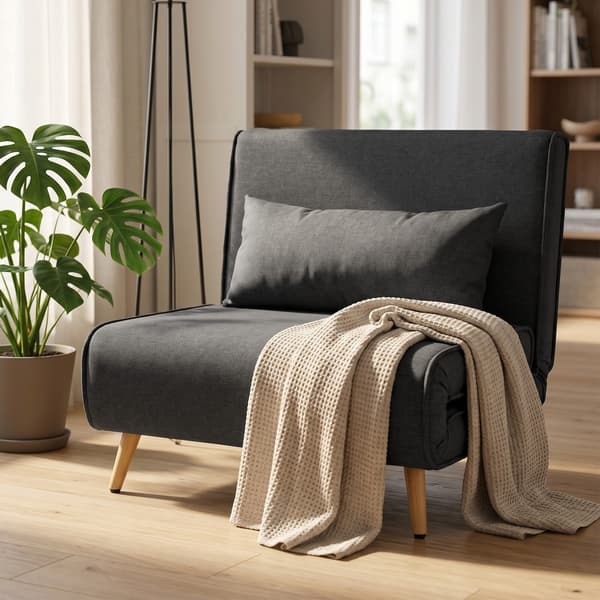 3-i-1 foldbar sove stol 94x78x80 cm grå