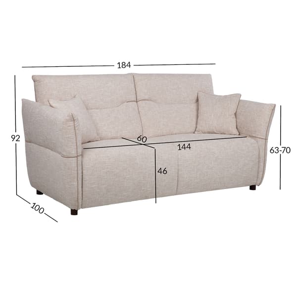 Soffa Calla 184x100x92 cm vit tyg