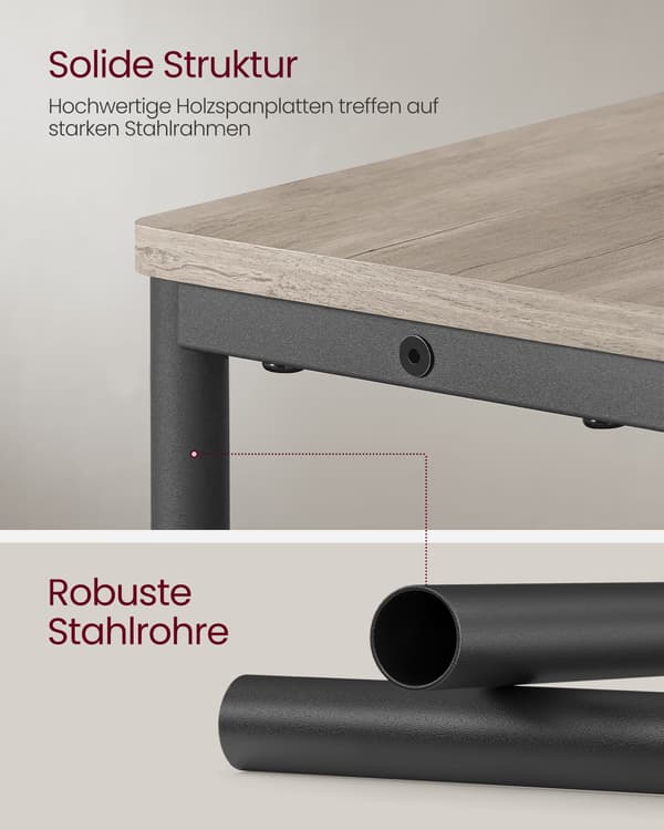 Sidebord, 45x18x58 cm, Heather Greige og Sort