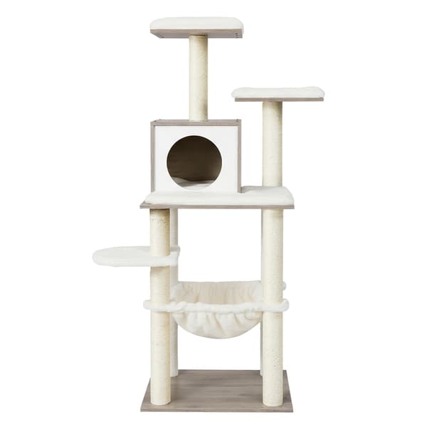 Kattetræ 55x45x138 cm Greige træ