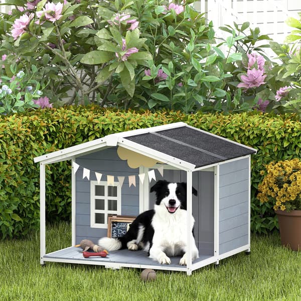 Hundehus 103x107x83,5 cm Grå Træ