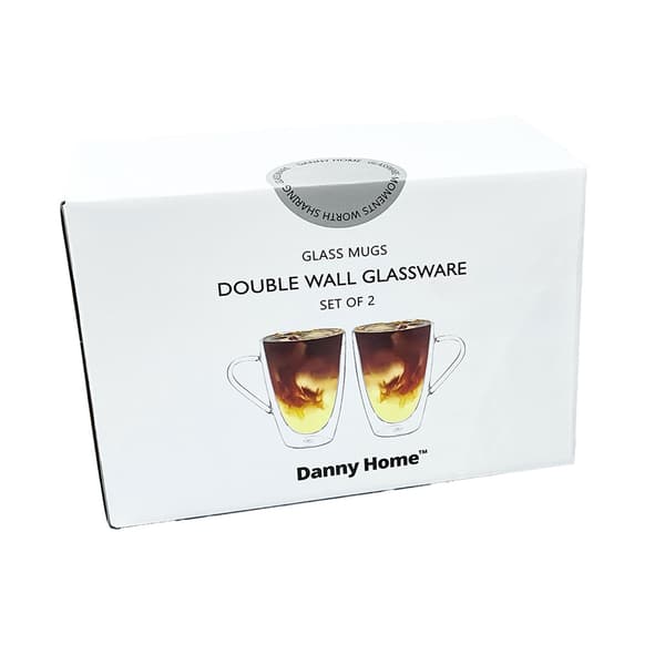 Kop 350 ml Glas Dobbeltvæg Sæt