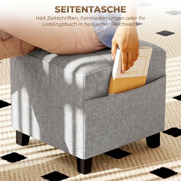 Ottoman 35x35x35 cm lys grå