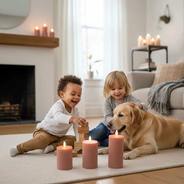 LED-kynttiläsarja, 3 kappaletta, beige, aitoa vahaa, Kodustaar
