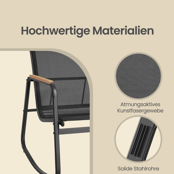 Havemøbelsæt 40x70x42 cm Sort Stål