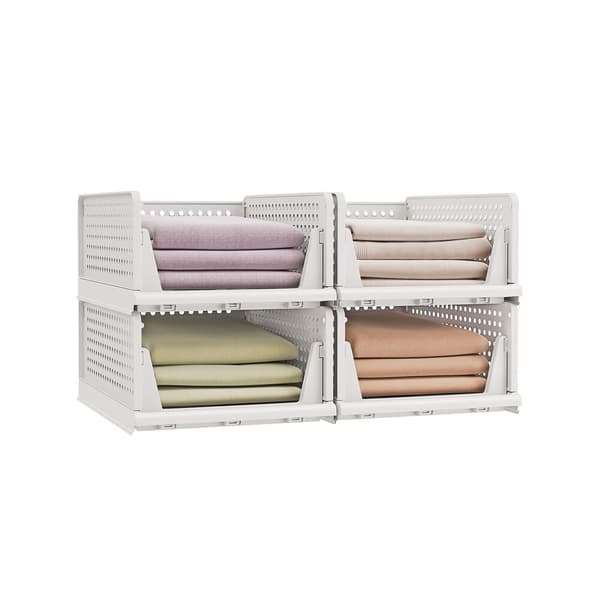 Garderobsorganisatör set, 43x33x18.5 cm, Vit, Plast
