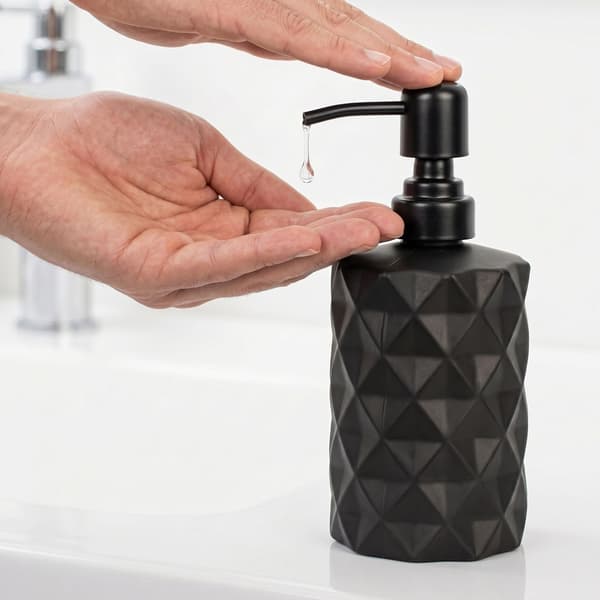 Tvålpump 17,5x7 cm Svart Glas Set, Kodustaar