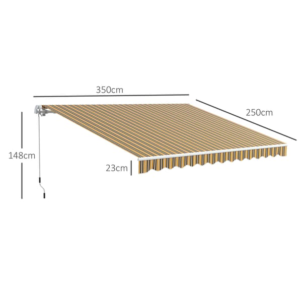 Markiisi, 350x250 cm, Keltainen Harmaa