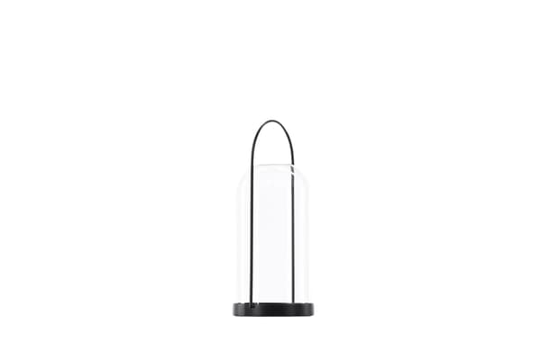 Lanterne Flora 25x11 cm Sort Glas