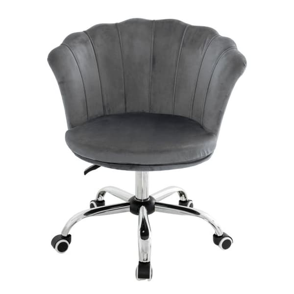 Justerbar kontorstol 45-53 cm gråt velour