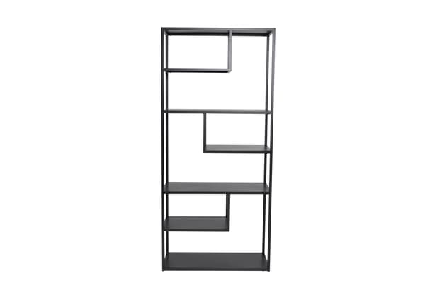 Bogreol 85x35x188 cm Sort Stål