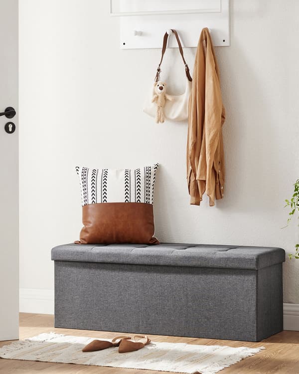 Förvaringspall, 110x38x38 cm, Grå