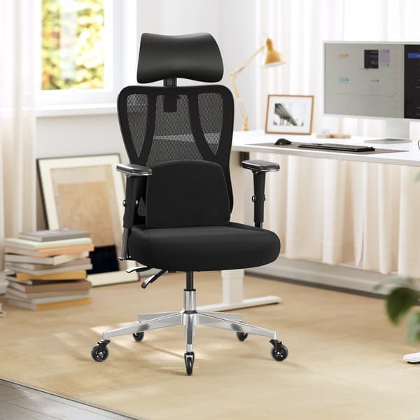Kontorstol, 70x70x112-136 cm, Sort, Justerbar