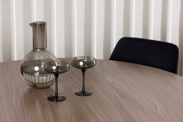 Spisebord og stol sæt Durango 120 cm sort valnød fløjl