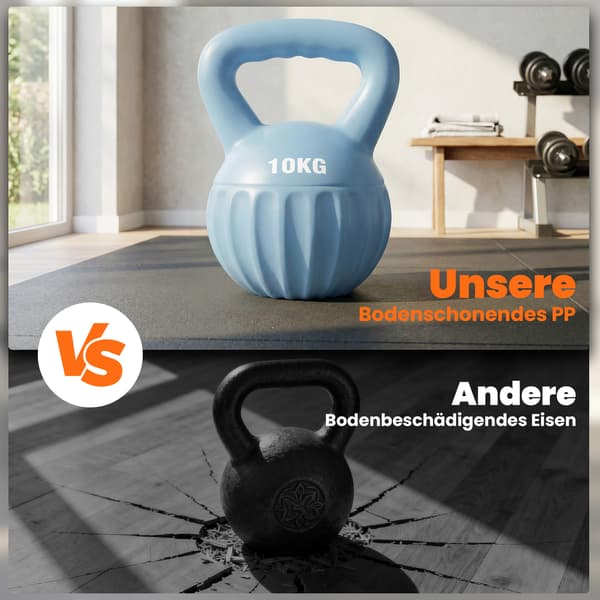 Kettlebell 21x21x27 cm blå plast