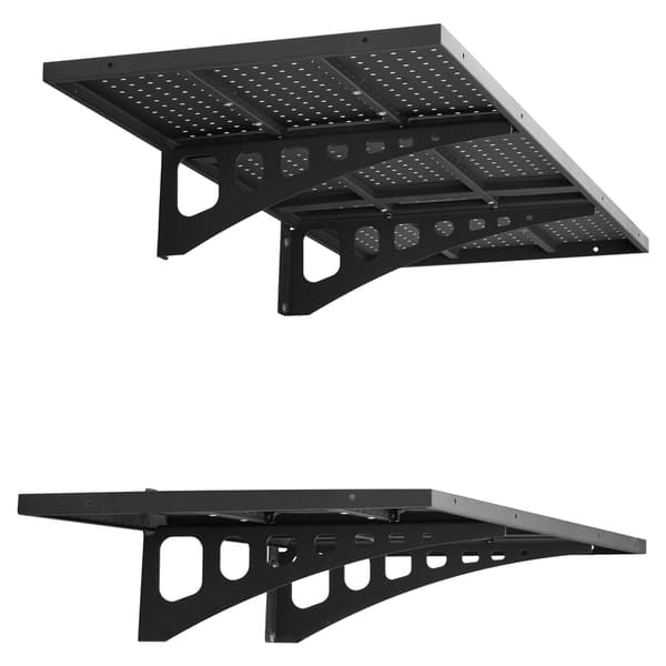 Væghængt garagehylde 50x122 cm sort stål opbevaring