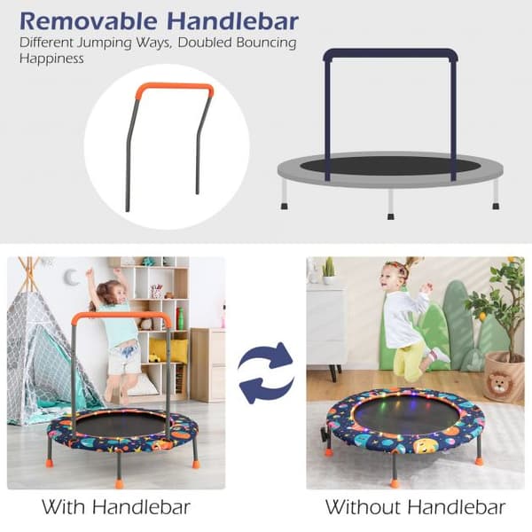 Lasten trampoliini LED-valoilla Ø92 cm monivärinen