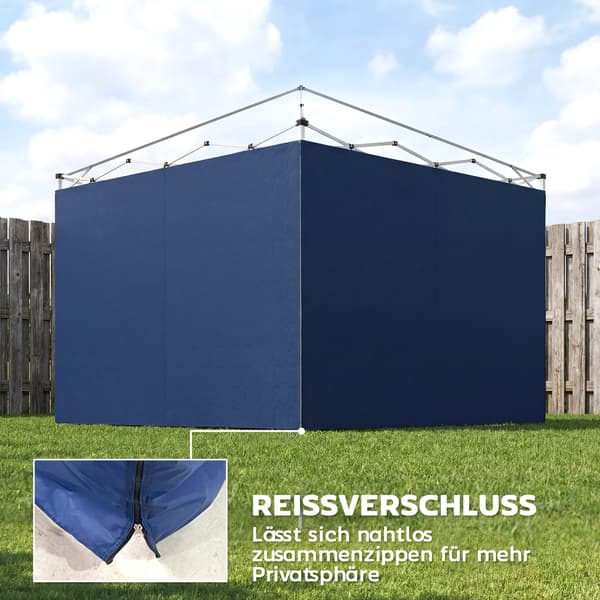 Gazebo sidevægssæt 300x200 cm blå polyester
