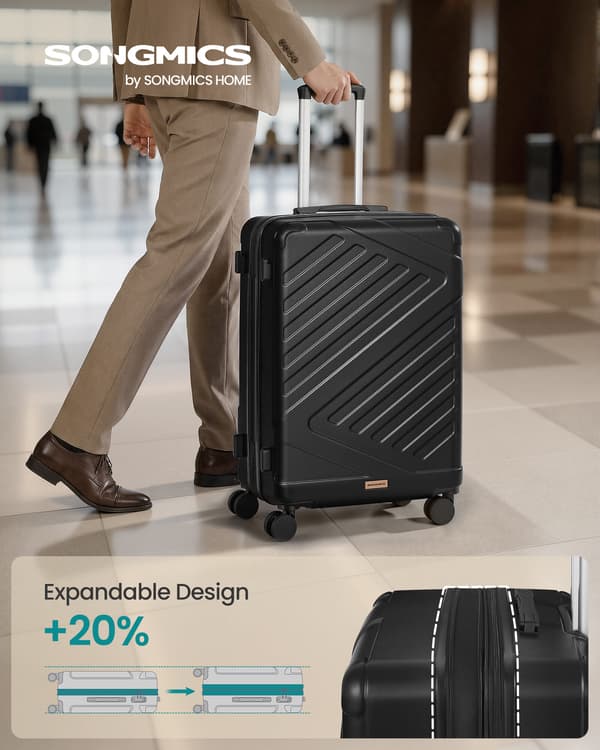 Hard Shell Kuffert, ABS Rejsetrolley med TSA-lås, 24 Tommer