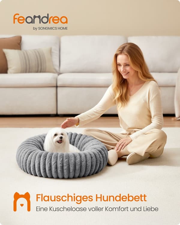 Hundeseng 60 cm Diameter vaskbar duegrå