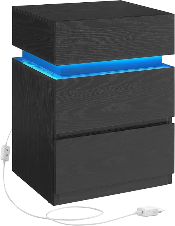 Sengebord 40x35x55 cm Sort Opbevaring