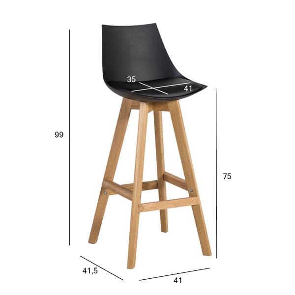 Barstol SONJA 41x41,5x99 cm Sort