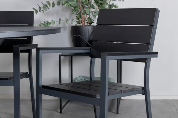Spisebord og stol sæt Alma 120 cm sort