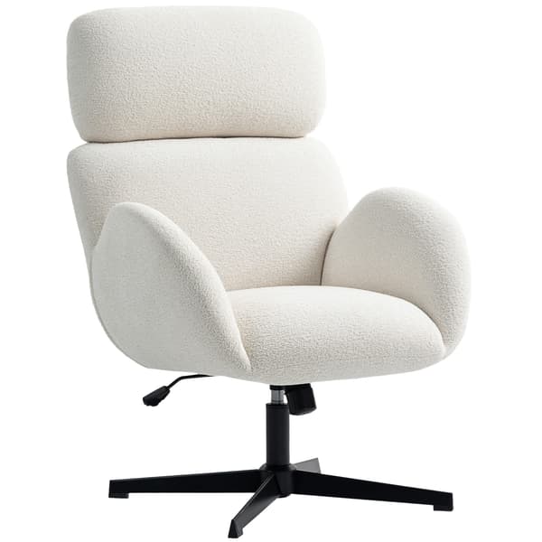 Kontorstol, 67x68x103-113 cm, Hvid, Stof
