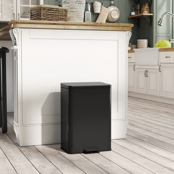 Pedalspand 20 L 34,2x30,6x44,2 cm mat sort