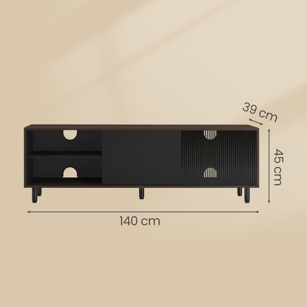TV-bord, 140x39x45 cm, Brun-Sort