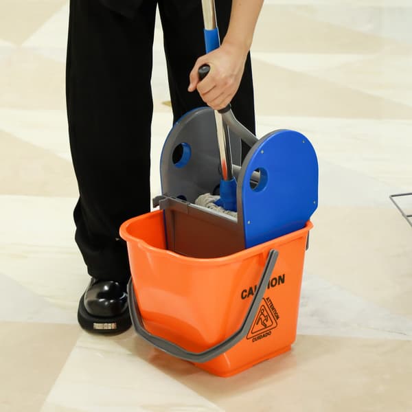 Städvagn, 111x63.3x103 cm, grå blå orange, plast