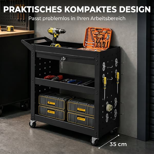 Työkärry 78x35x73 cm Musta Teräs