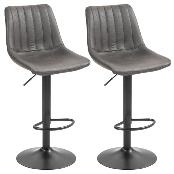Barstolar set om 2 43x46,5x89-110 cm mörkgrå