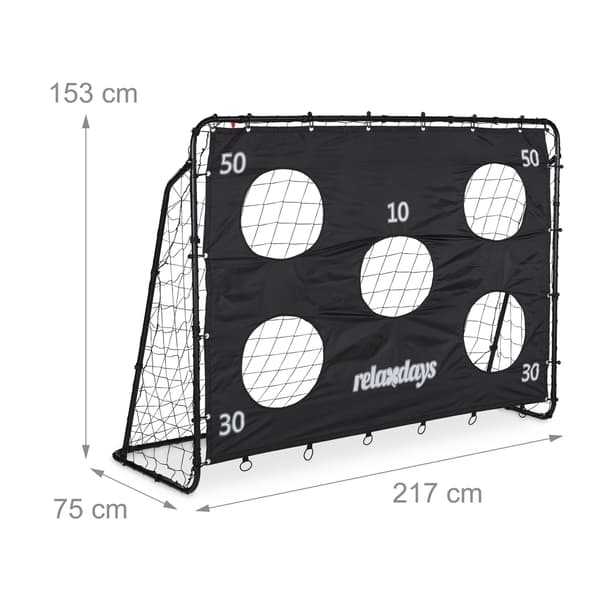 Fodboldmål, 153x217x75 cm, Sort, Kodustaar