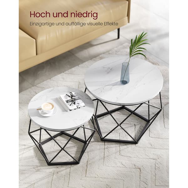 Soffbord Set 50x50x40,3 cm Vit Stålram