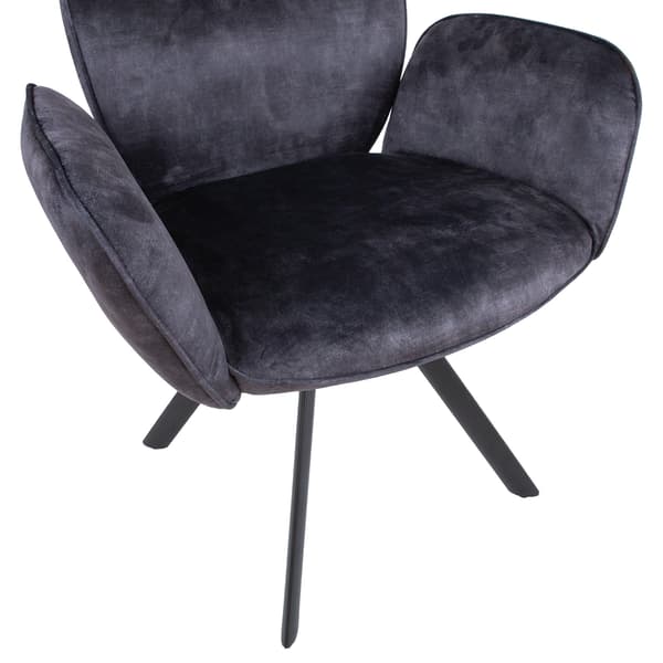 Stol Eddy 63x55x89 cm mørkegrå velour