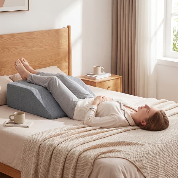 Benløftningspude Memory Foam 59x54x19 cm grå