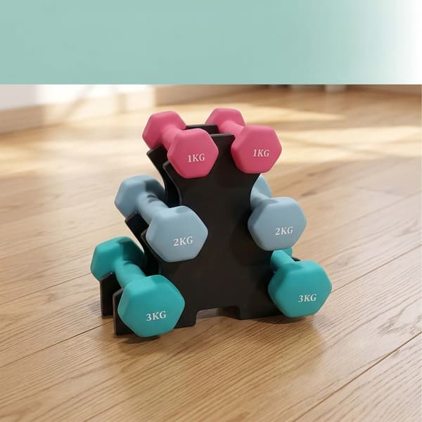 3 par hantlar med stativ, 1–3 kg, Kodustaar