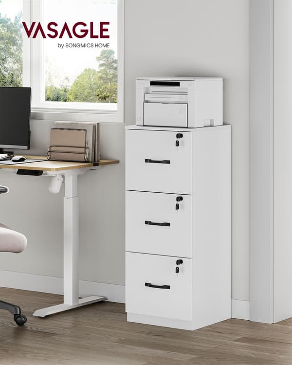 Filing Cabinet 41x40x103.1 cm Vit Förvaring