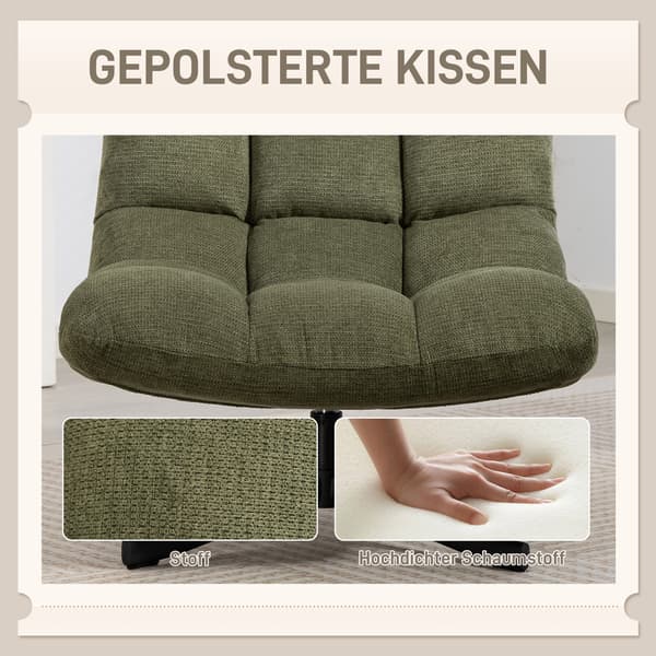 Drejestol 75x95x90 cm Grøn, Chenille
