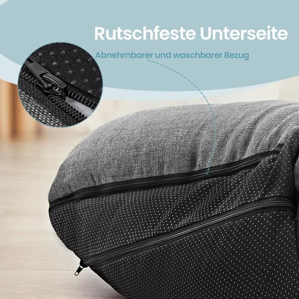 Hundeseng 100x75x25 cm Grått linstofflignende stoff