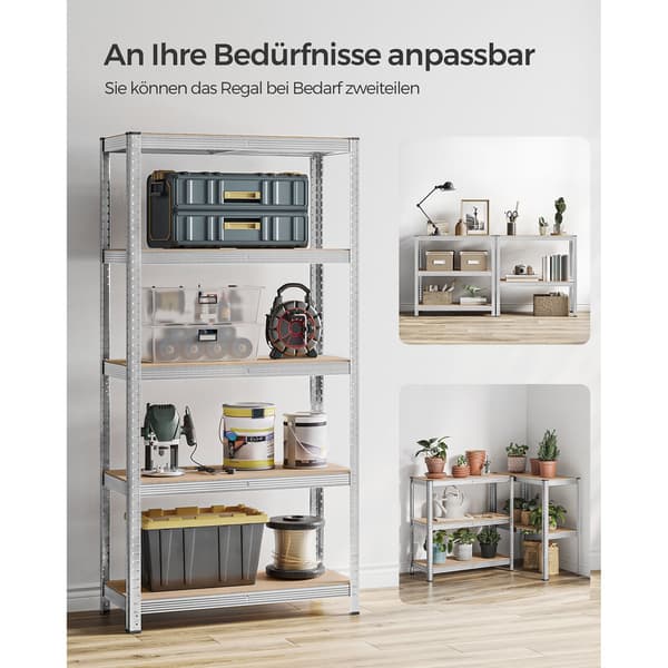 Reolsystem Sæt 180x90x40 cm Sølv Stål