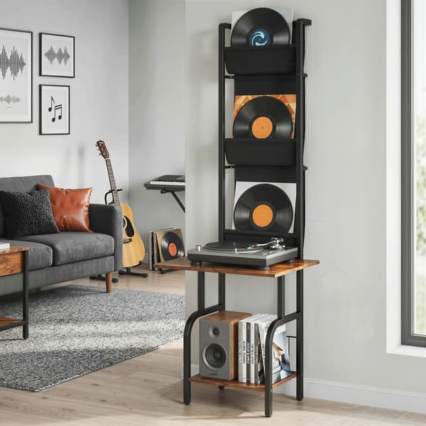 CD-reol 50x48,5x144 cm Brun Metal