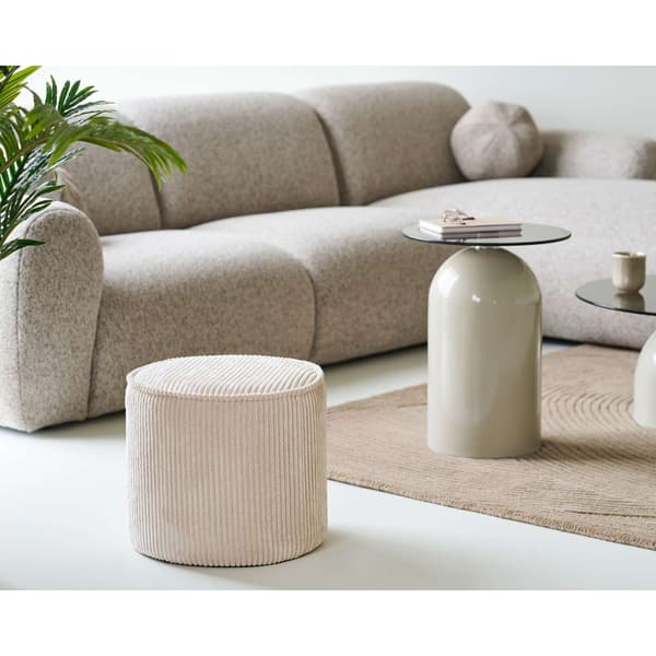 Puf 40x40x35 cm Beige Fløjl