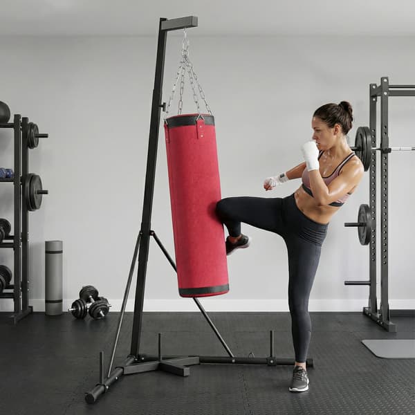 Stativ för boxsäck 175x91x185-231 cm Röd Stål