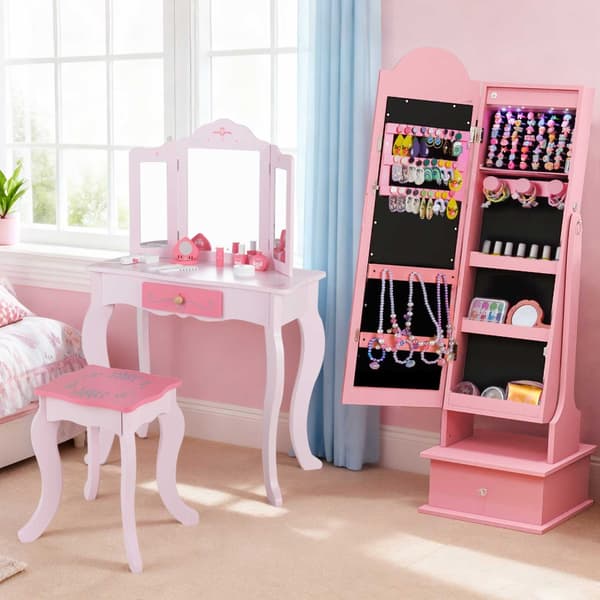 Smyckeskrin, 34x30x113 cm, Rosa, MDF , Star