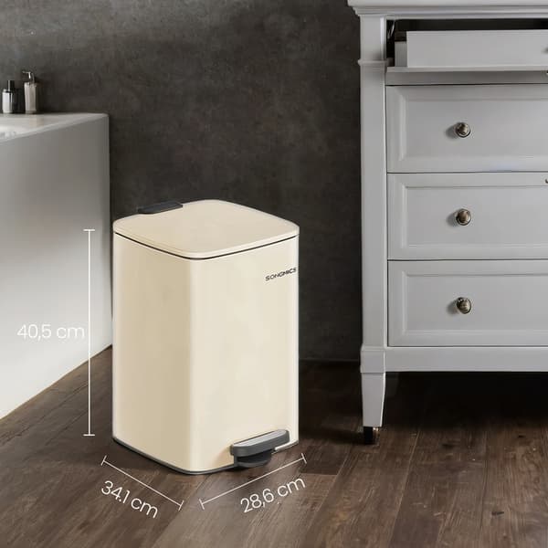 Köksavfallshink, 30 L, 34x28.5x40.4 cm, Beige, Stål